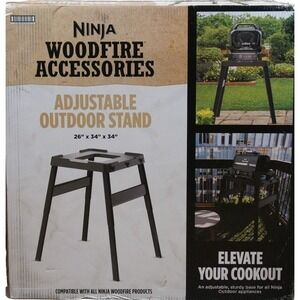 Ninja Woodfire  Accessories Adjustable Outdoor Stand  — Weather-Resistant Black